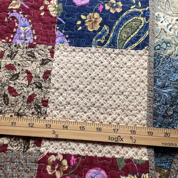 VTG Cozy Line Home Fashions Patchwork Pillow Cover Shams Set 2 Cotton King Size - Picture 3 of 8